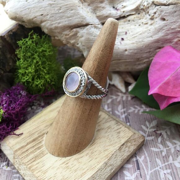 Designer Inspired Pink Frost Cz Solid Sterling Silver Ring Ring - Picture 2 of 7